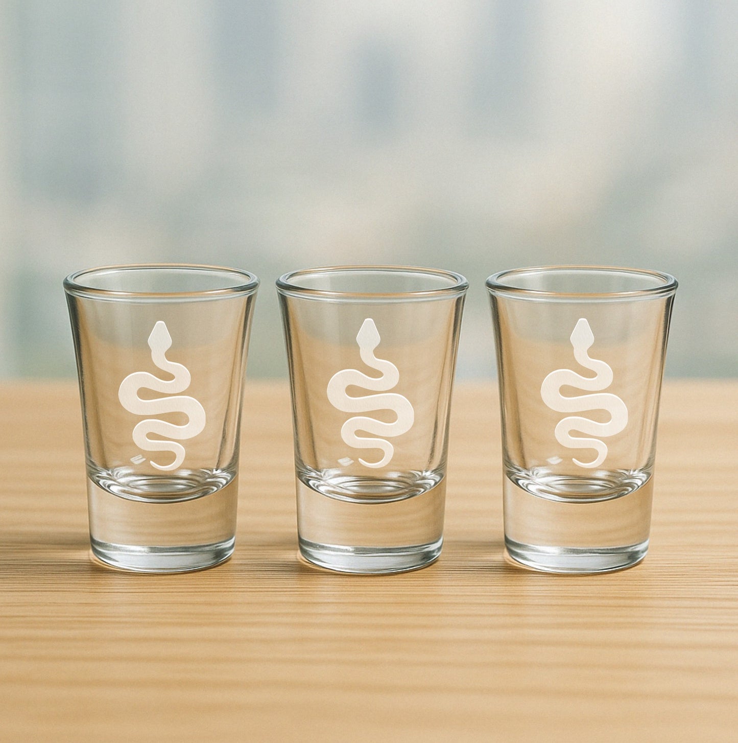 Hand-Etched Cool Snake Glasses - Wine, Champagne, Pint Glasses, Shot Glass Sets - Kitchen, Bar, Gifts