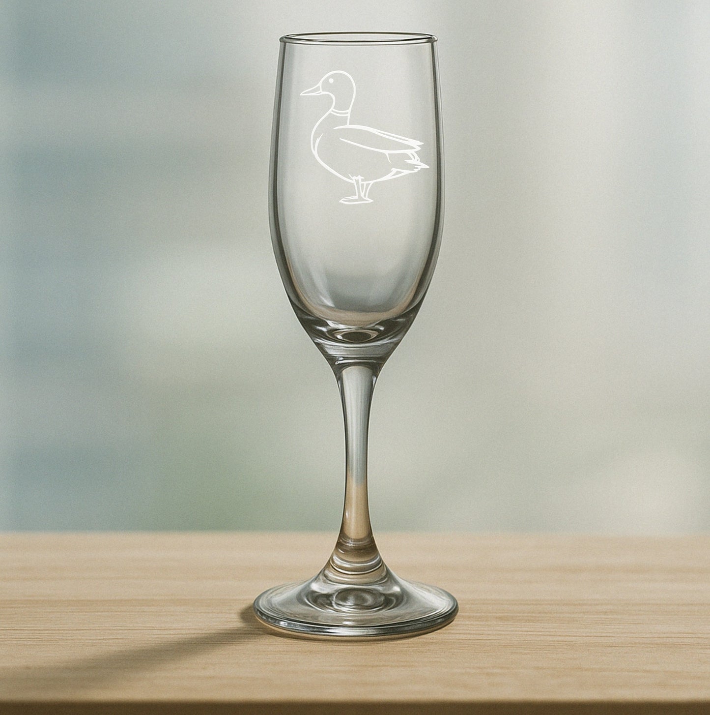 Standing Detailed Duck Etched Glasses - Wine, Champagne, Pint Glasses, Shot Glass Sets - Kitchen, Bar, Gifts