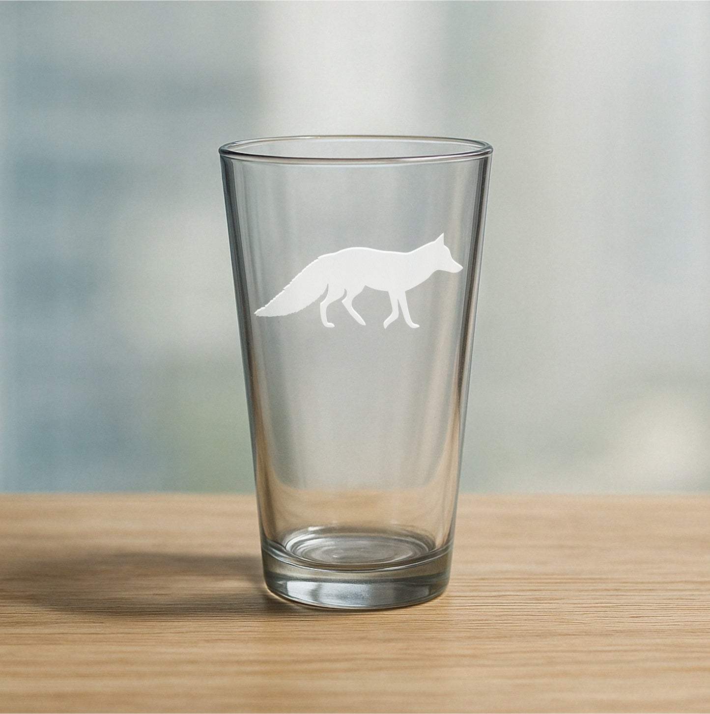 Fox Etched Glasses - Wine, Champagne, Pint Glasses, Shot Glass Sets - Kitchen, Bar, Gifts