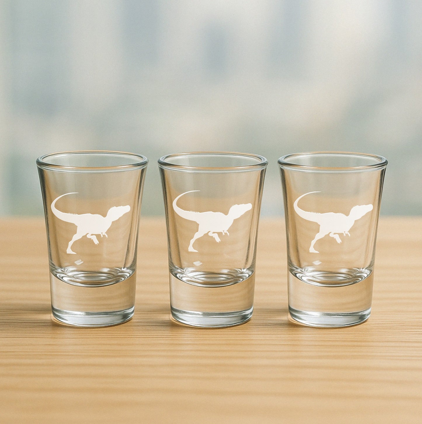Velociraptor Etched Glasses - Wine, Champagne, Pint Glasses, Shot Glass Sets - Kitchen, Bar, Gifts