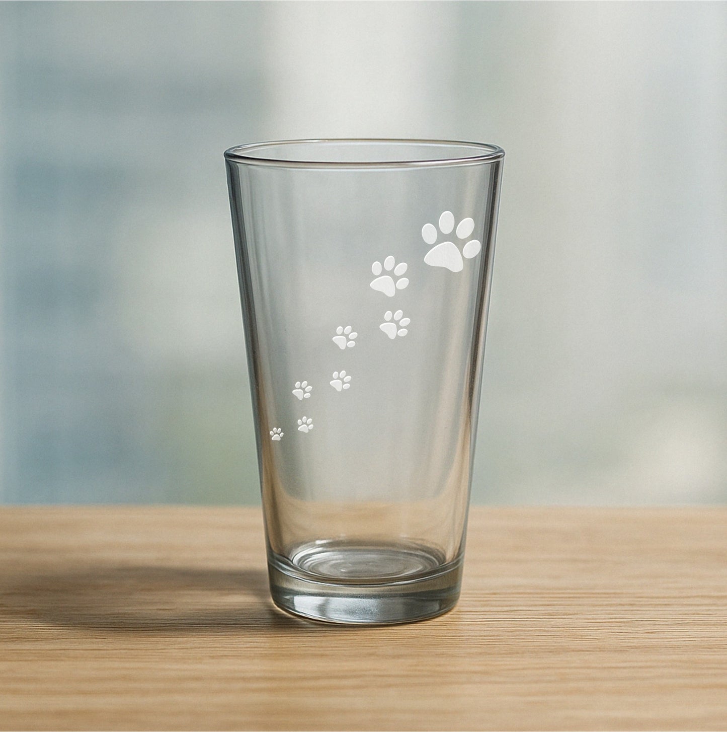 Cute Dog Paw Print Trail Etched Glasses - Wine, Champagne, Pint Glasses, Shot Glass Sets - Kitchen, Bar, Gifts