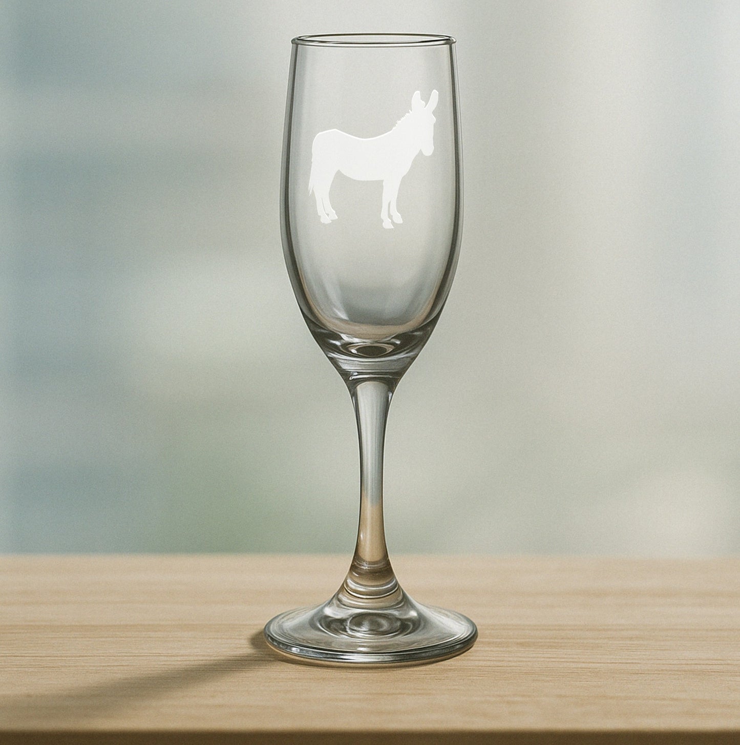 Hand-Etched Donkey Glasses - Wine, Champagne, Pint Glasses, Shot Glass Sets - Kitchen, Bar, Gifts