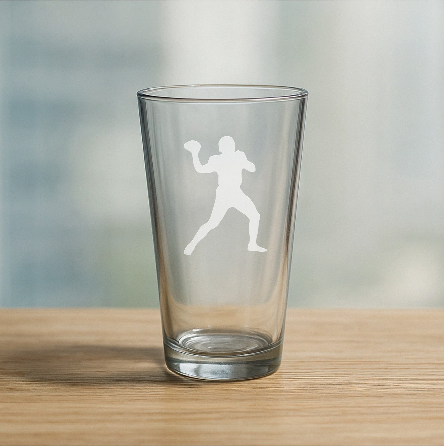 Football Player Etched Glasses - Wine, Champagne, Pint Glasses, Shot Glass Sets - Kitchen, Bar, Gifts