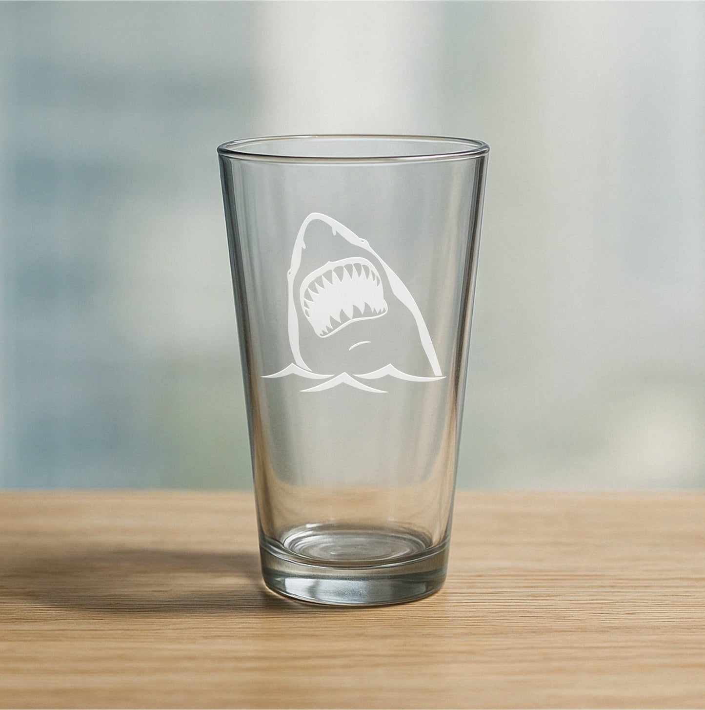 Jaws Shark Head Etched Glasses - Wine, Champagne, Pint Glasses, Shot Glass Sets - Kitchen, Bar, Gifts