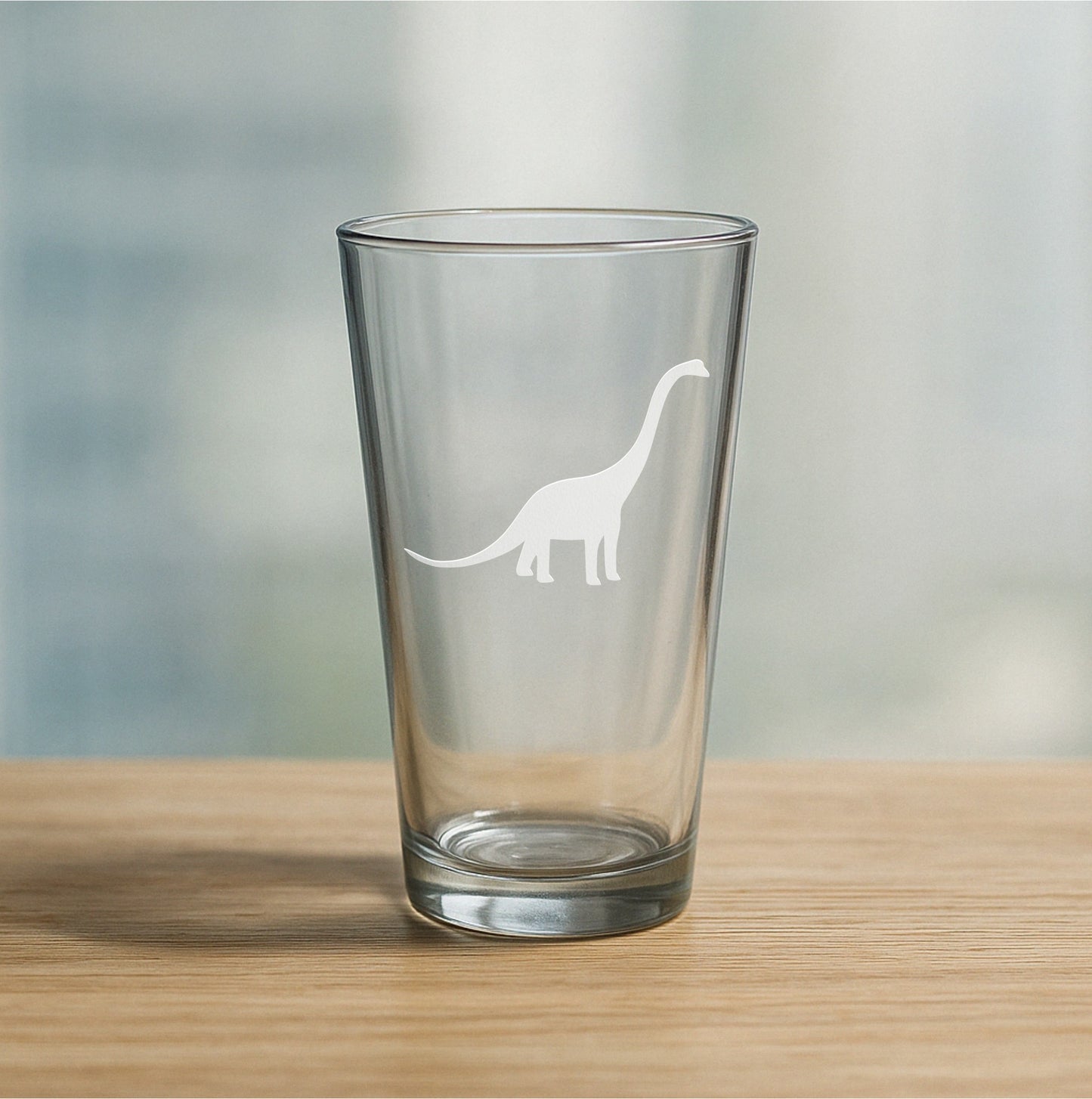 Hand-Etched Brachiosaurus Dinosaur Glasses - Wine, Champagne, Pint Glasses, Shot Glass Sets - Kitchen, Bar, Gifts