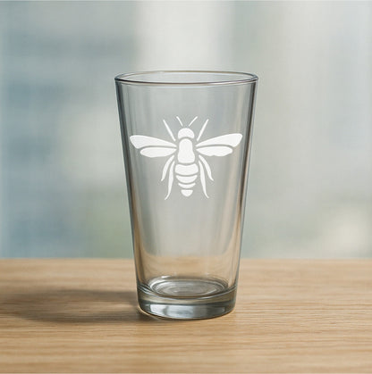 Honey Bee Etched Glasses - Wine, Champagne, Pint Glasses, Shot Glass Sets - Kitchen, Bar, Gifts