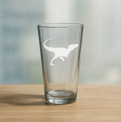 Velociraptor Etched Glasses - Wine, Champagne, Pint Glasses, Shot Glass Sets - Kitchen, Bar, Gifts